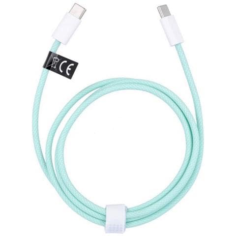 Cavo Dati E Ricarica Pd60w 3a C263 Usb-c To Usb-c Fast Charge 60w 1m Green Per Smartphone Tablet - Foto 2