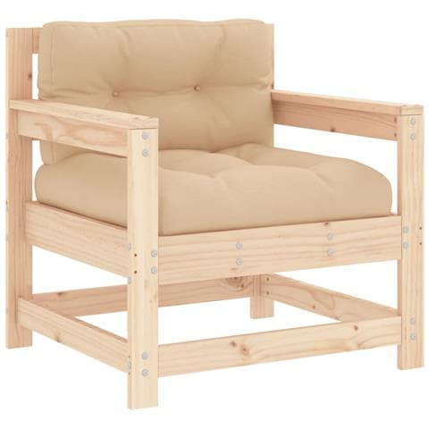 Sedie Da Giardino Con Cuscini 2 Pz Legno Massello Di Pino - Foto 3
