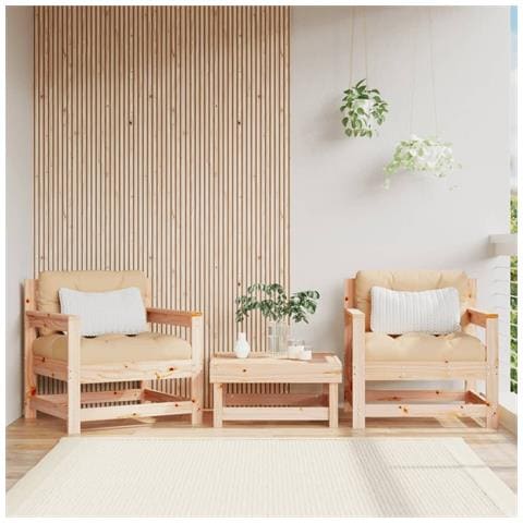 Sedie Da Giardino Con Cuscini 2 Pz Legno Massello Di Pino - Foto 1
