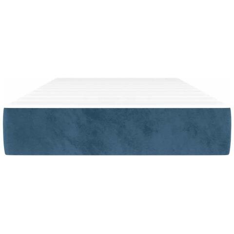 Materasso A Molle Blu Scuro 100x210x20 Cm In Velluto - Foto 3