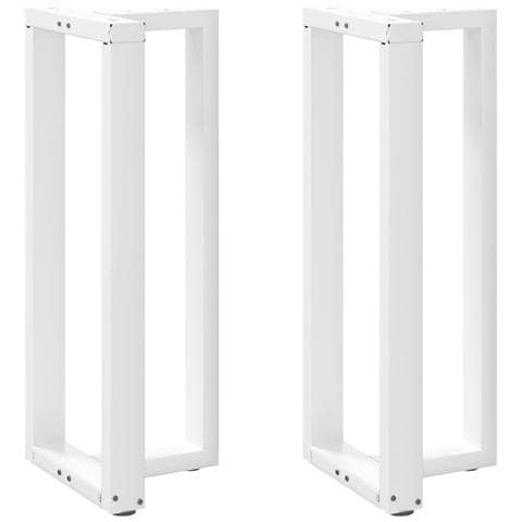 Gambe Tavolo Bar A Forma T 2pz Bianco 40x35x(100-101)cm Acciaio - Foto 1