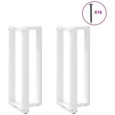 Gambe Tavolo Bar A Forma T 2pz Bianco 40x35x(100-101)cm Acciaio - Foto 3