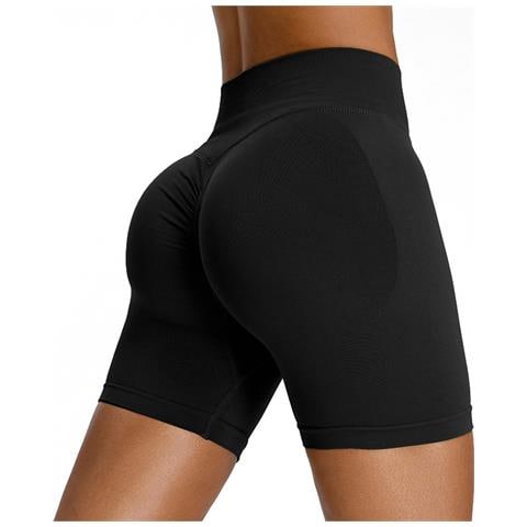 Shorts Da Yoga A Vita Alta Con Etichetta Di Lavaggio Non Rimovibile Black L - Foto 1