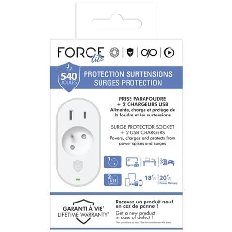 Presa Di Protezione Da Sovratensione Tipo E 540j Con 2 Porte Usb-a /usb-c Pd, Bianco - Foto 4