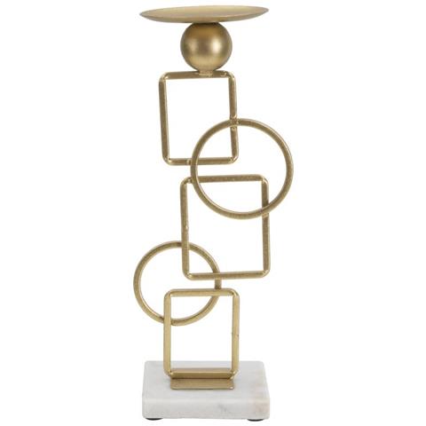 Portacandela Mf343 - Oro - Marmo - 13x10x31,5 Cm - Foto 1