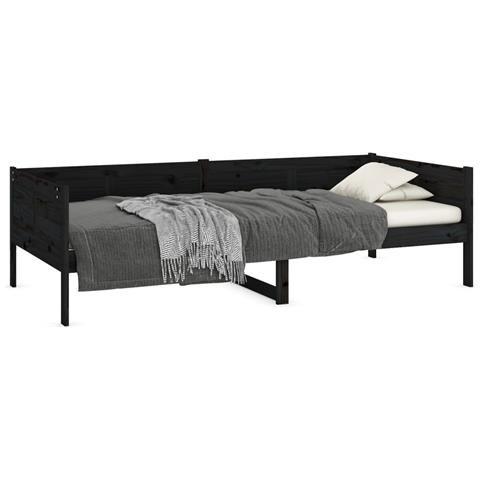 Lusso Casadino -  Dormeuse Nera In Legno Massello Di Pino 90x190 Cm - Foto 2