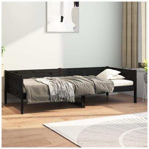 Lusso Casadino -  Dormeuse Nera In Legno Massello Di Pino 90x190 Cm - Foto 8