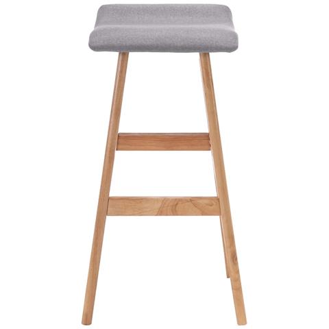 Sedia Da Bar Grigio Chiaro In Tessuto - Foto 1