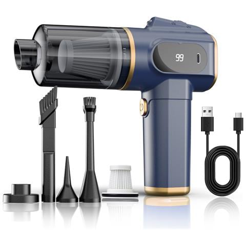 Aspirapolvere Portatile Per Auto - Aspirazione Potente, Senza Fili Blue - Foto 1