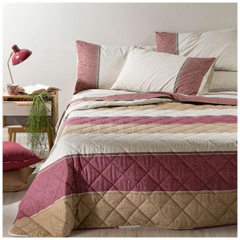 Copriletto Trapuntato City Style In Cotone - Moderno, 80 Gr /mq Colore Bordeaux Misura Singolo - Foto 1