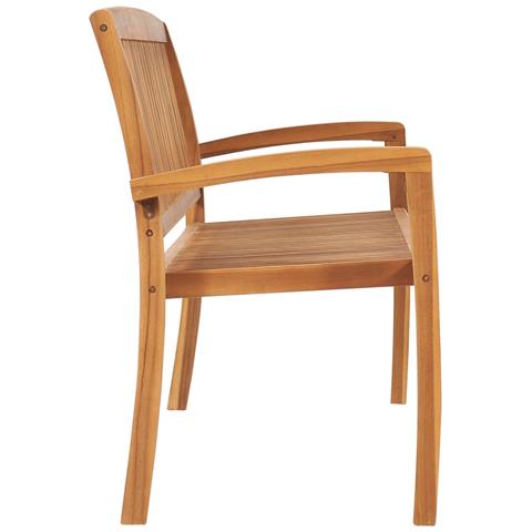 Panchina Da Giardino Impilabile Con Cuscino 159cm Teak Massello - Foto 8