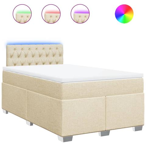Giroletto a Molle con Materasso Crema 120x190 cm in Tessuto - Foto 1