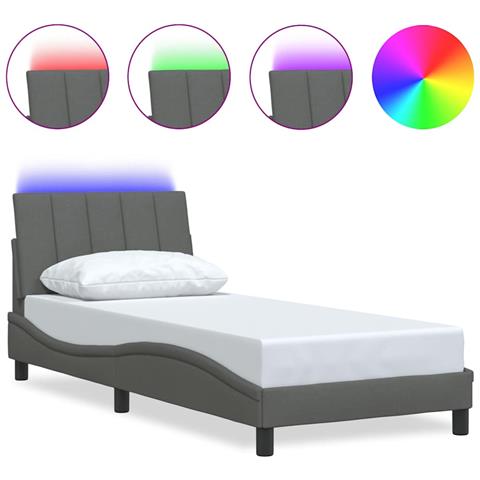 Giroletto senza Materasso Grigio Scuro 80x200 cm Tessuto - Foto 1