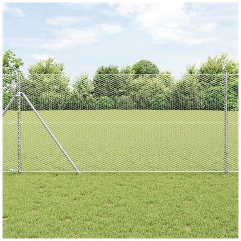 Recinzione esagonale 1,4x100 m Acciaio zincato, Pali di recinzione 13 pz Ø32 mm 190 cm Acciaio zincato - Foto 2