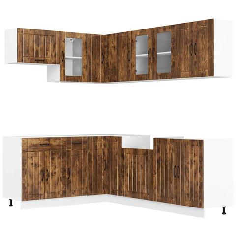 Set Mobili da Cucina 11 pz Lucca Rovere Fumo in Truciolato - Foto 1