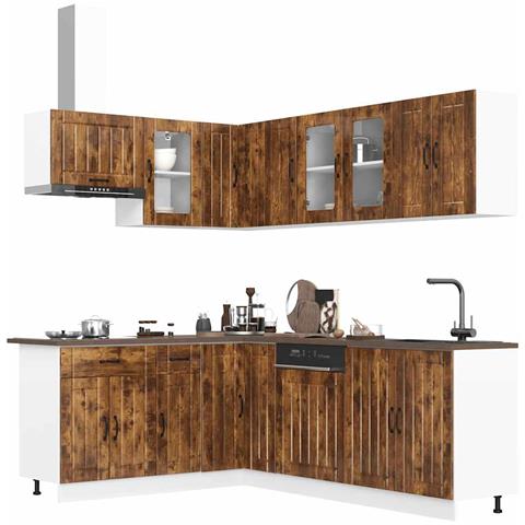 Set Mobili da Cucina 11 pz Lucca Rovere Fumo in Truciolato - Foto 2