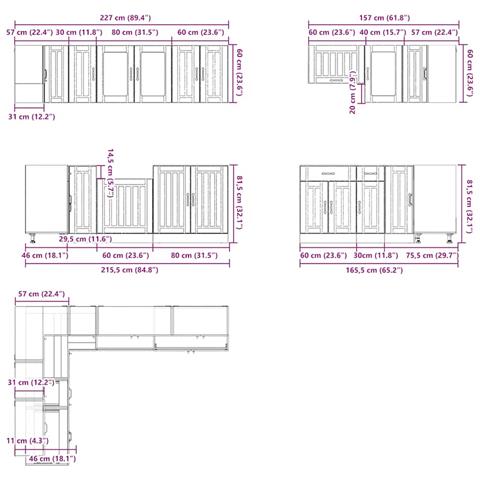 Set Mobili da Cucina 11 pz Lucca Rovere Fumo in Truciolato - Foto 9