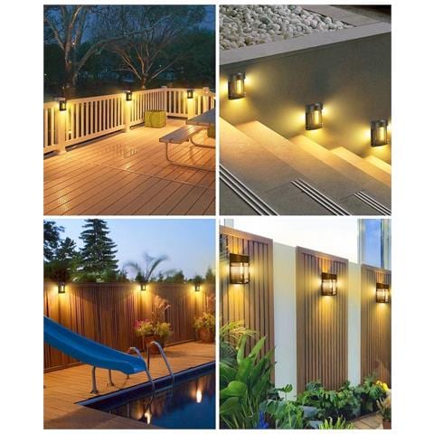 Set Di 6 Lampade Solari Da Parete Senza Fili Led 3000k Ip65 Nere - Foto 5