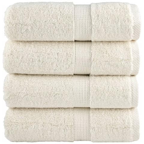 Asciugamani per Ospiti SOLUND 4 pz Crema 30x50 cm 600 g/m² - Foto 1