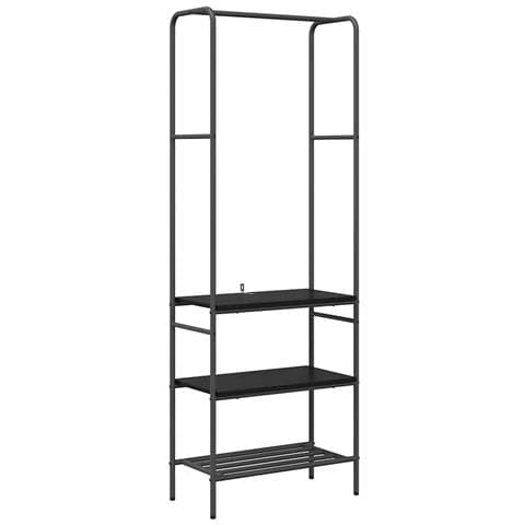 Ripiano per vestiti con mensole Rovere nero 60 x 30 x 171 cm - Foto 1