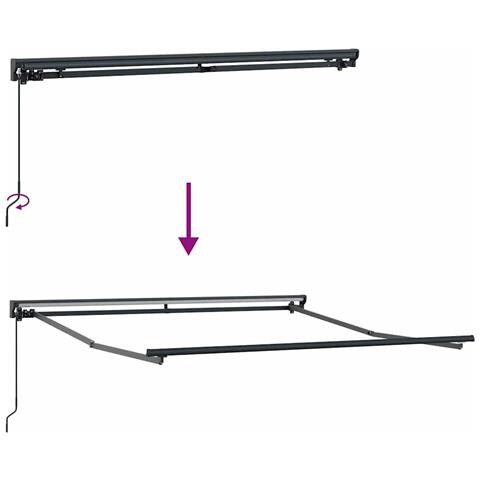 Tenda Retrattile Marrone 350x250 cm Tessuto - Foto 9