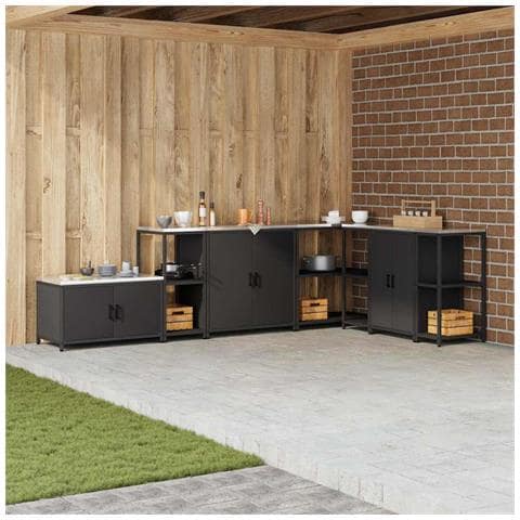 Mensola per il deposito in cucina con lo scaffale Nero Acciaio - Foto 2