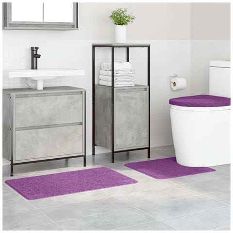 Tappeto da bagno 3 pcs Viola 50 x 50 cm Polipropilene - Foto 2