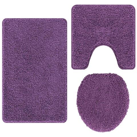 Tappeto da bagno 3 pcs Viola 50 x 50 cm Polipropilene - Foto 1