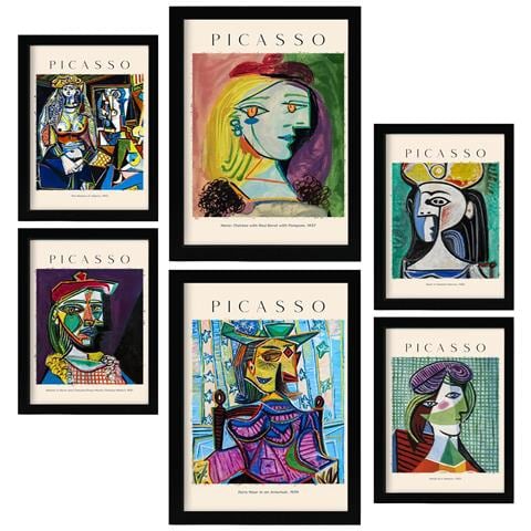 Set Di 6 Stampe Collezione Di Opere D'arte Picasso 2, Quadri Decorativi Per Il Tuo Soggiorno, Camera Da Letto, Stampe Artistiche Da Parete Per La Casa A3 & A4 Senza Cornice - Foto 1