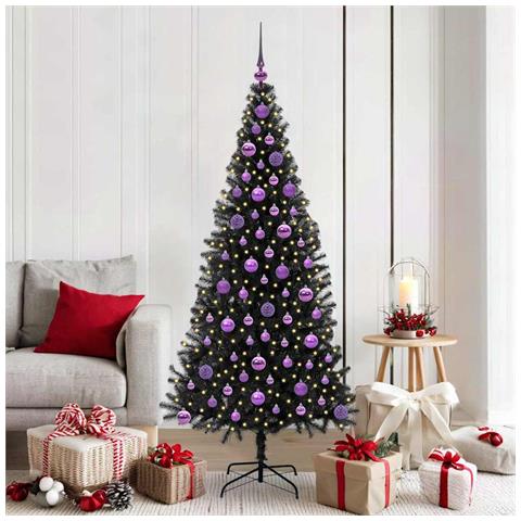Albero di Natale con 300 LED con supporto Nero 180 cm PVC - Foto 2