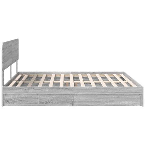 Letto con Contenitore con testiera Grigio Sonoma 180 x 200 cm - Foto 9