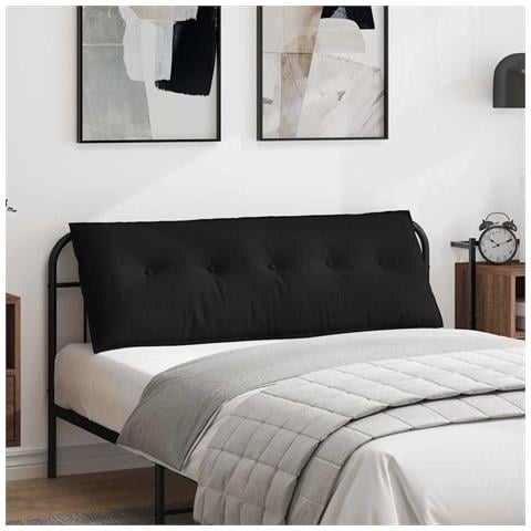 Cuscino per Schiena Nero 140 x 50 cm Tessuto in Microfibra - Foto 2