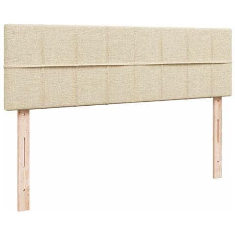 Pouf Letto con Materasso Crema 140x190 cm in Tessuto - Foto 9