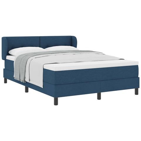 Letto a molle con materasso Blu 140 x 190 cm Tessuto - Foto 1