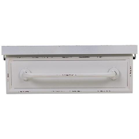 Mobile Da Ingresso Con Appendiabiti In Metallo Bianco 104x39x183h - Foto 8