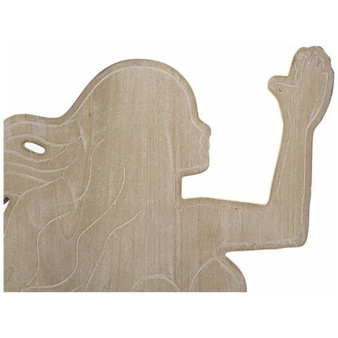 Decorazione In Metallo E Legno Sirenetta-multicolore-metallo-30,5x2x60 Cm - Foto 2