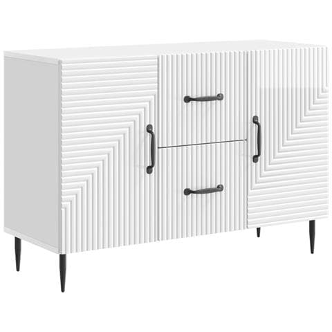Credenza Bianco Lucido 89 x 34,5 x 60 cm Legno ingegnerizzato - Foto 1