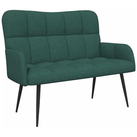 Sofa a Due Posti Verde Scuro 115 x 61 x 87 cm Tessuto - Foto 1