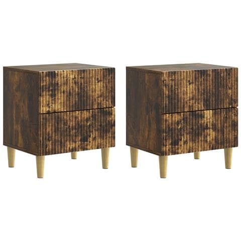 Armadio da Notte 2 pcs Rovere Fumo 43 x 34,5 x 48 cm - Foto 1
