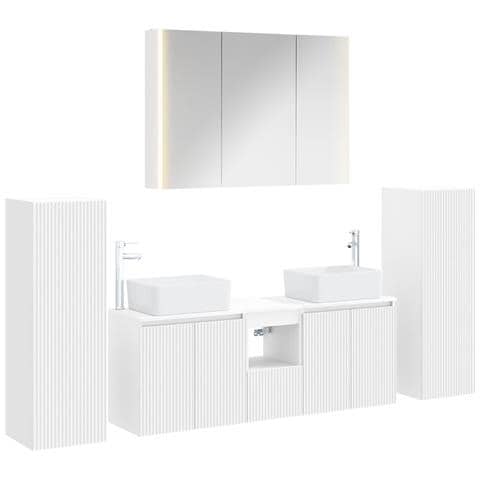 Set di mobili per il bagno 6 pcs Bianco - Foto 1
