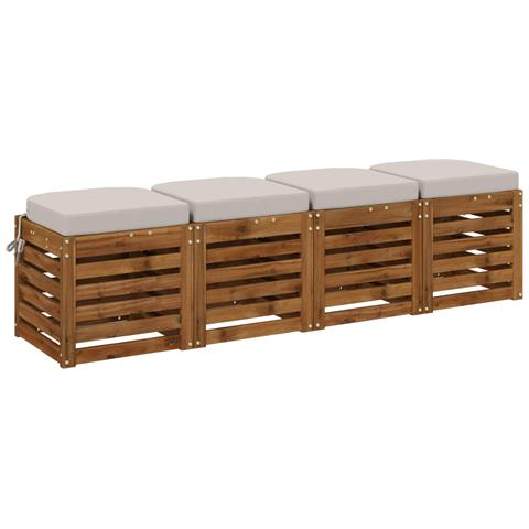 Cuscini per sedile a 4 pezzi SOEST 4 pcs 100% Poliestere Bianco - Foto 2