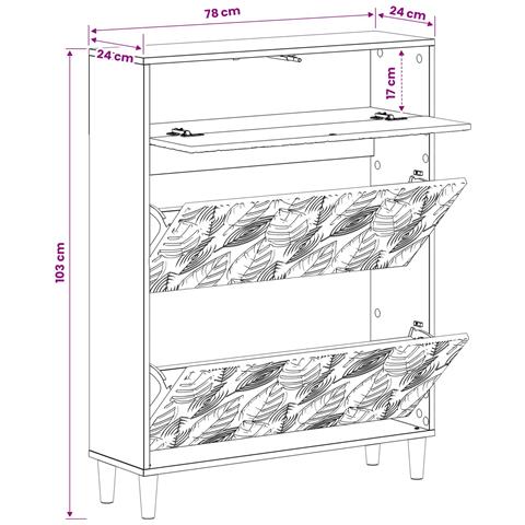 Mobile per scarpe DELFT 78 x 24 x 103 cm Legno ingegnerizzato - Foto 9