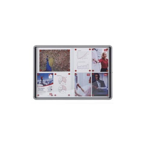 Bacheca ad ante scorrevoli Nobo - 8xA4 - 97x5,4x69 cm - orizzontale - 1902569 - Foto 1