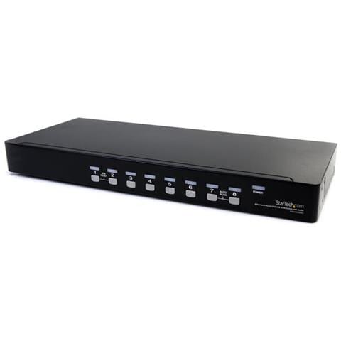 Switch KVM VGA USB a 8 porte montabile su rack con audio (cavi audio inclusi)  - Foto 1
