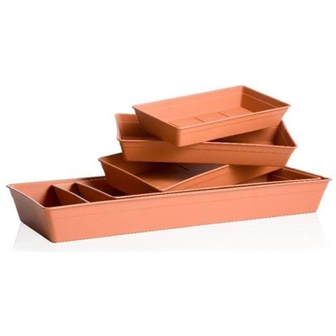Sottovaso Rettangolare Cm. 40 X 18 Colore Terracotta - Foto 1