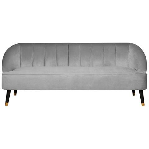 Divano A 3 Posti In Velluto Grigio Chiaro Alsvag - Foto 20