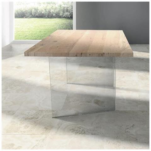 Anson - Tavolo Da Pranzo Moderno In Vetro Rovere Impiallacciato - Foto 3