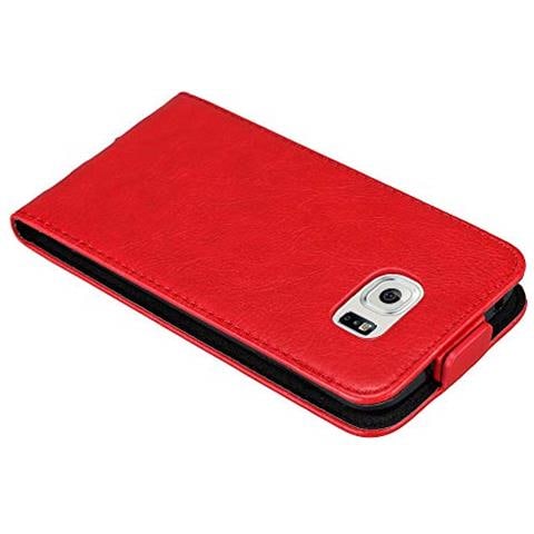 Custodia Compatibile Con Samsung Galaxy S6 Edge In Rosso Mela - Coperchio Protettivo In Design Flip Con Chiusura Magnetica - Foto 2