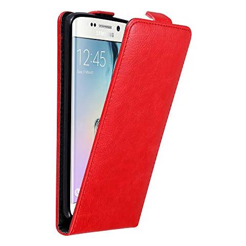 Custodia Compatibile Con Samsung Galaxy S6 Edge In Rosso Mela - Coperchio Protettivo In Design Flip Con Chiusura Magnetica - Foto 1