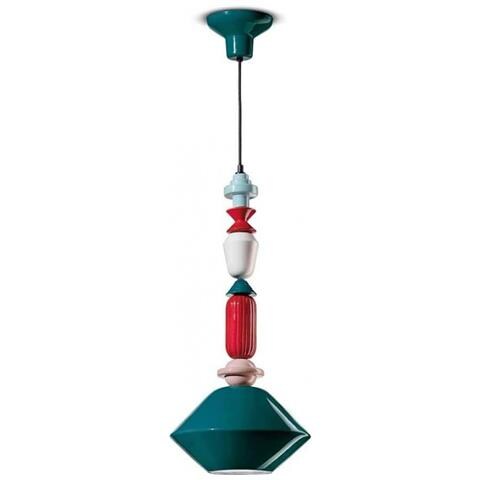 Lampada A Sospensione Decò H50 C2511-vpe Colore Blu Petrolio - Foto 1